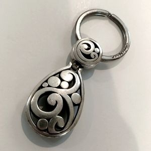 Brighton Silvertone Pierced Scrollwork Metal Key Chain